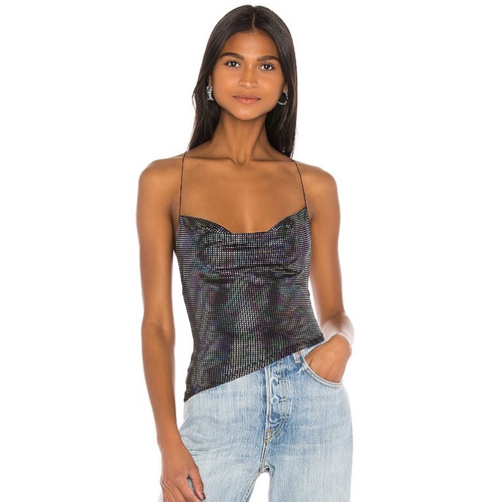 Superdown Revolve Jayleen Strappy Back Metallic Top